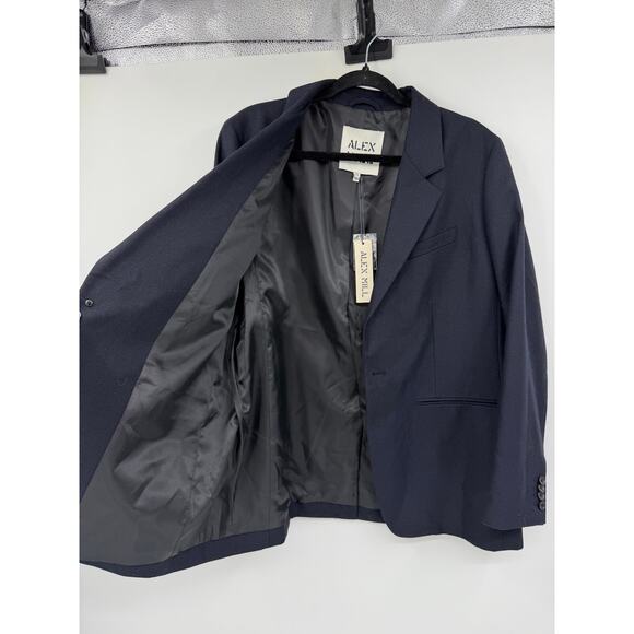 ALEX MILL Soho Blazer Wool Womens XL Dark Navy Blue NEW Wool Minimalist Career - Picture 3 of 11